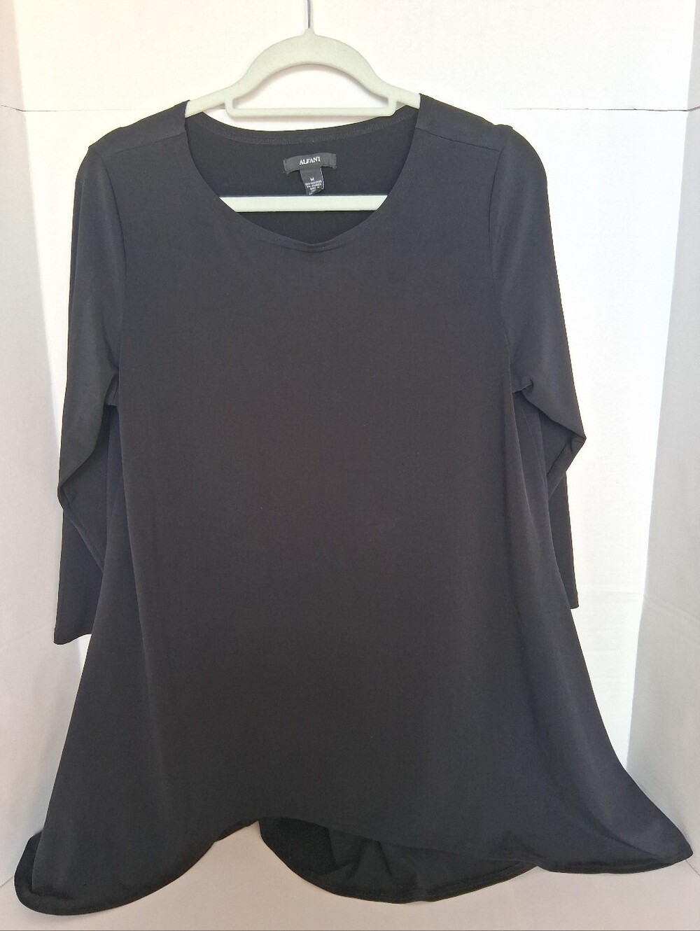 Alfani Black Scoop Neck Tunic Top